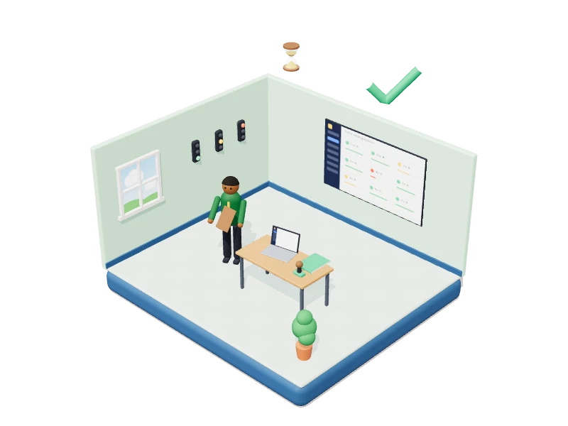Illustration 3D de l'espace Coordinateur