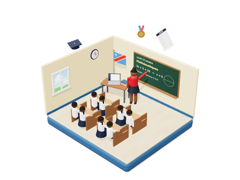 Illustration 3D de l'espace Titulaire de classe